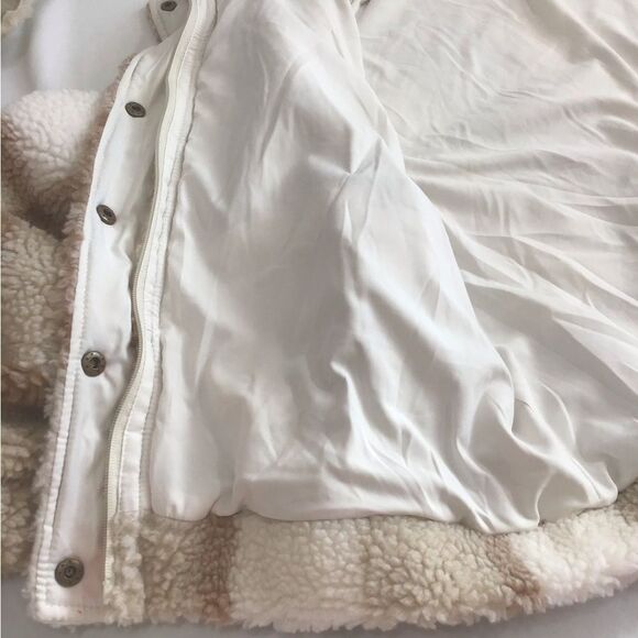 Michael Stars Sherpa Jacket Rose Plaid Teddy Jacket Size Medium - Picture 11 of 16